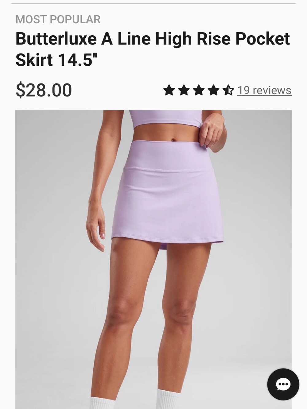 CRZ YOGA Lavender Mini Skirt